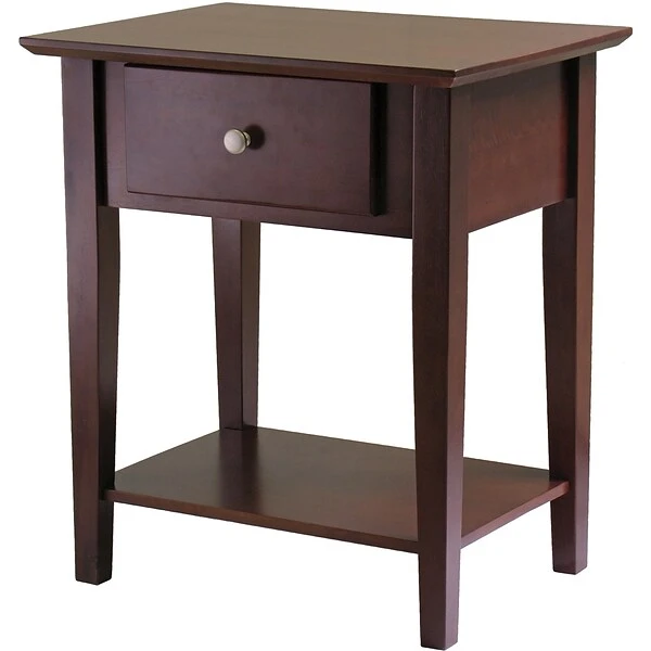 Winsome 25" X 22" X 16" Wood Shaker Night Stand, Brown