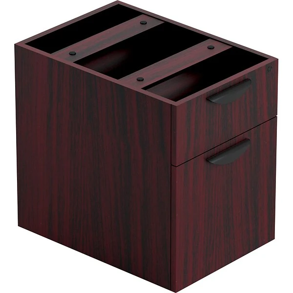 Offices To Go® Hanging Box/File Pedestal, 2-Drawer, American Mahogany Laminate, 19"H X 15"W X 22"D