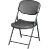 Iceberg Rough 'N Ready Folding Chairs, Plastic, Charcoal, Seat: 18 3/4"W X 21 1/2"D, Back: 18 3/4"W X 20 1/4"H