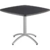 Iceberg CafeWorks 36" Square Cafe Table, Graphite/Silver, 30"H X 36"W X 36"D