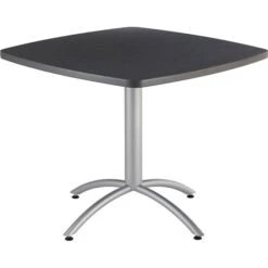 Iceberg CafeWorks 36" Square Cafe Table, Graphite/Silver, 30"H X 36"W X 36"D