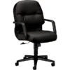 HON® 2090 Series Leather Executive Mid-Back Chair, Black
