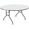 Iceberg Round Premium Wood Folding Table, Gray, 60"Diameter