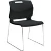 Global Popcorn™ Plastic Stack Chair Without Arms, Asphalt Black, 4/Ct (TD6711-BLK)