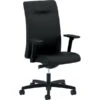 HON Ignition Executive High-Back Chair With Synchro-Tilt And Back Angle, Adjustable Arms, Fabric, Black