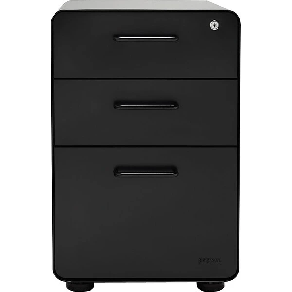 Stow 3-Drawer File Cabinet, Black - Image 3