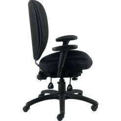 Offices To Go® Fabric Multi-Function Task Chair With Arms, Black (OTG11653-QL10)