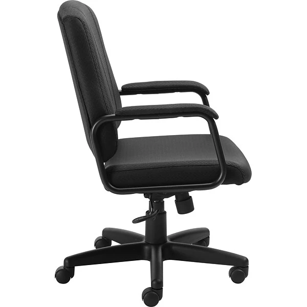 Global Offices To Go® High Back Tilter Exec Chair W/Arms, Fabric, Black, Seat: 20"x18", Back: 20"x20.5"