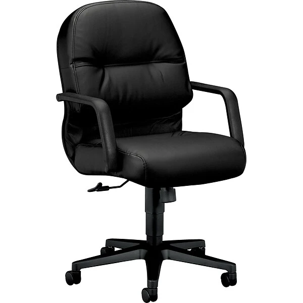 HONĀ® 2090 Series Leather Executive Mid-Back Chair, Black - Image 4