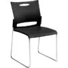 Offices To Go Plastic Armless Stacking Chair, Black/Chrome, 4/Pk (TDOTG11310B)