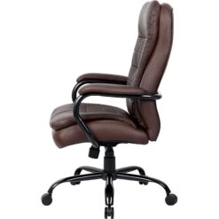 Boss LeatherPlus Faux Leather Executive Big & Tall Chair, 400 Lb. Capacity, Bomber Brown (B991-BB)