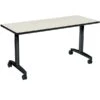 HON Huddle Table, Flip Base, Silver Mesh Laminate, 60"W