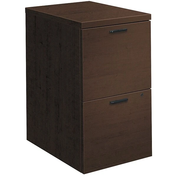 HON 10500 Series Mobile Pedestal, 2 File Drawers, 15-3/4"W X 22-3/4"D, Mocha Finish (HON105104MOMO)