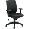 Global Offices To Go Fabric Executive Chair, Black, Adjustable Arms (OTG11715B)