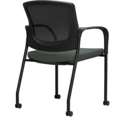 Union & Scale™ Workplace2.0 500 Series Mesh And Fabric Guest Chair With Fixed Arms, Iron Ore, Fully Assembled (51979)