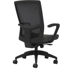 Union & Scale Workplace2.0™ Fabric Task Chair, Iron Ore, Integrated Lumbar, Fixed Arms, Synchro Seat Slide
