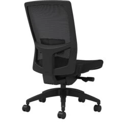 Union & Scale Workplace2.0™ Fabric Task Chair, Black, Adjustable Lumbar, Armless, Advanced Synchro Tilt