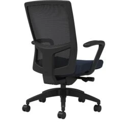 Union & Scale Workplace2.0™ Fabric Task Chair, Navy, Integrated Lumbar, Fixed Arms, Advanced Synchro Tilt