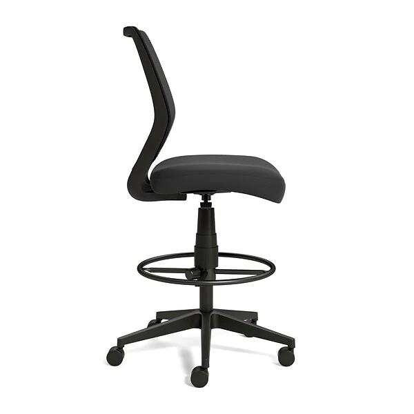 Essentials⢠Mesh Back Fabric Drafting Stool, Black (UN59386)