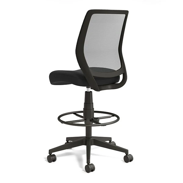 Essentials⢠Mesh Back Fabric Drafting Stool, Black (UN59386) - Image 2