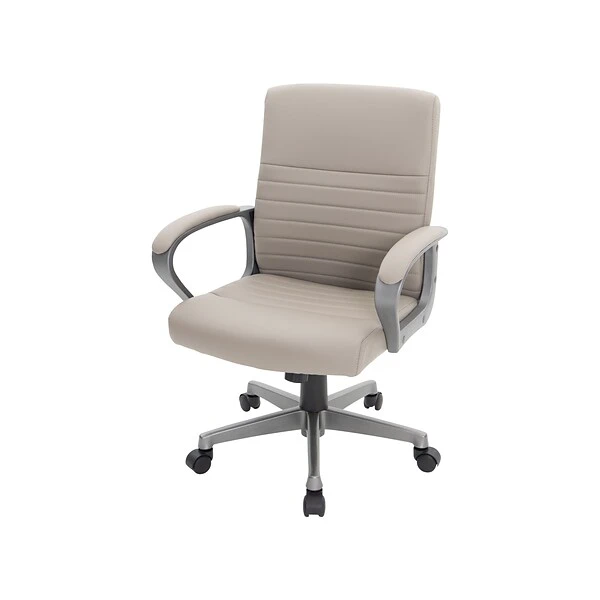 Quill BrandĀ® Tervina Luxura Mid-Back Manager Chair, Cream (56905)