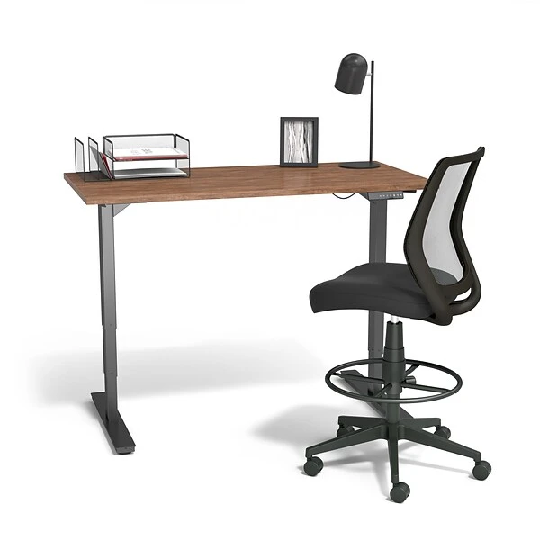 Essentials⢠Mesh Back Fabric Drafting Stool, Black (UN59386) - Image 5