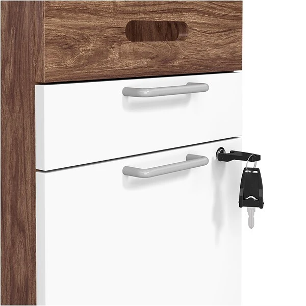 Union & Scale™ Essentials 2-Drawer Vertical File Cabinet, Mobile/Pedestal, Letter/Legal, White/Espresso, 21" (UN56968) - Image 4