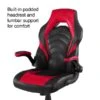Quill Brand® Luxura Faux Leather Racing Gaming Chair, Black And Red (51465-CC)
