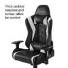 Quill Brand® Vartan Bonded Leather Gaming Chair, White/Black (58542)