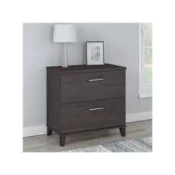 Bush Furniture Somerset 2-Drawer Lateral File Cabinet, Letter/Legal, Storm Gray, 30" (WC81580)