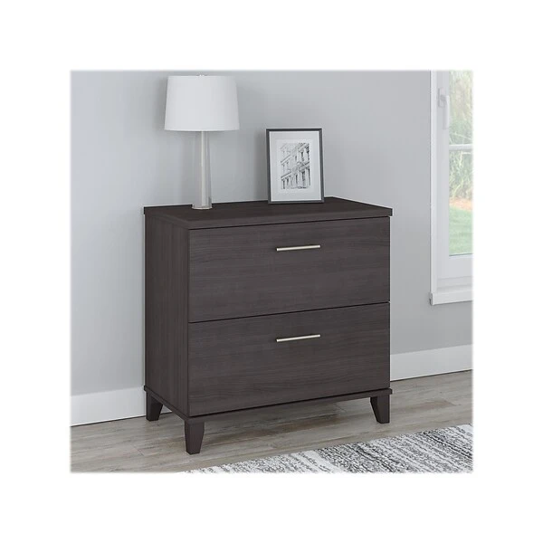 Bush Furniture Somerset 2-Drawer Lateral File Cabinet, Letter/Legal, Storm Gray, 30" (WC81580)