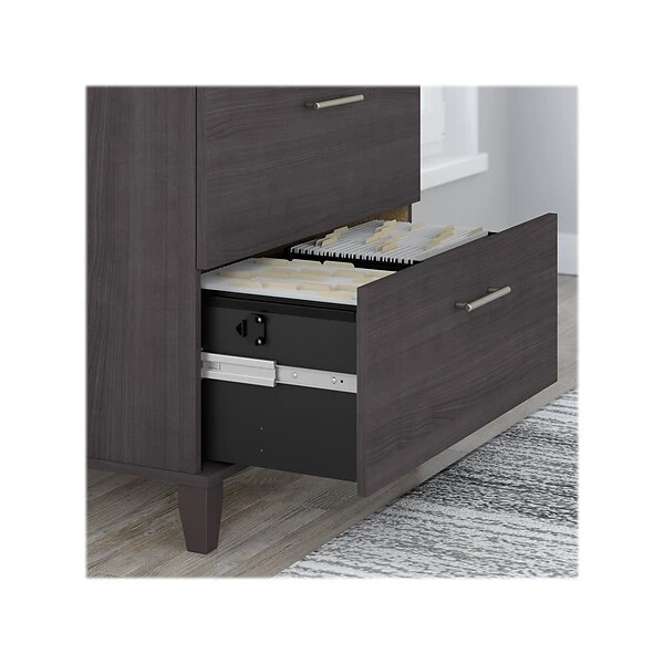 Bush Furniture Somerset 2-Drawer Lateral File Cabinet, Letter/Legal, Storm Gray, 30" (WC81580) - Image 3