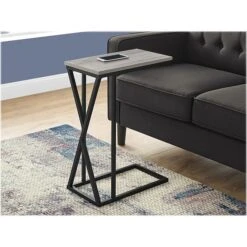 Monarch Specialties Inc.18.25" X 10.25" Accent Table, Gray/Black (I 3248)