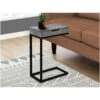 Monarch Specialties Inc. 16" X 10.25" Accent Table, Gray Stone/Black (I 3603)