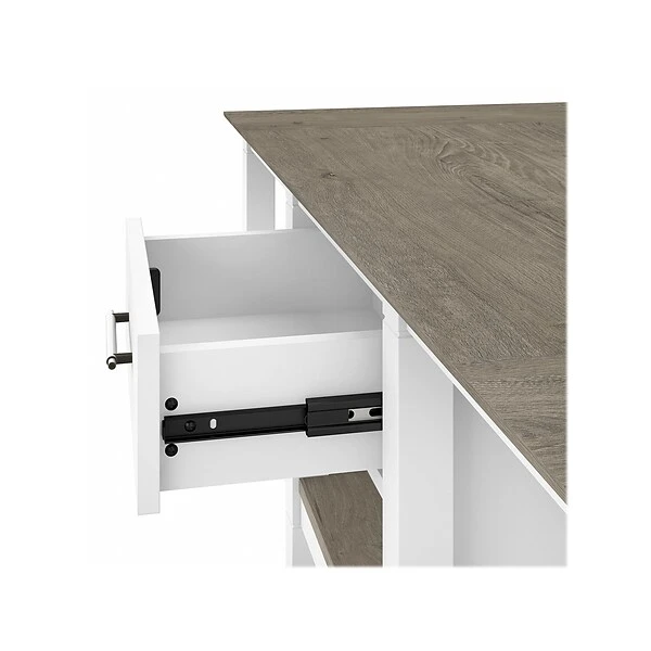 Bush Furniture Key West 47" X 24" Coffee Table With 2 End Tables, Shiplap Gray/Pure White (KWS023G2W) - Image 5