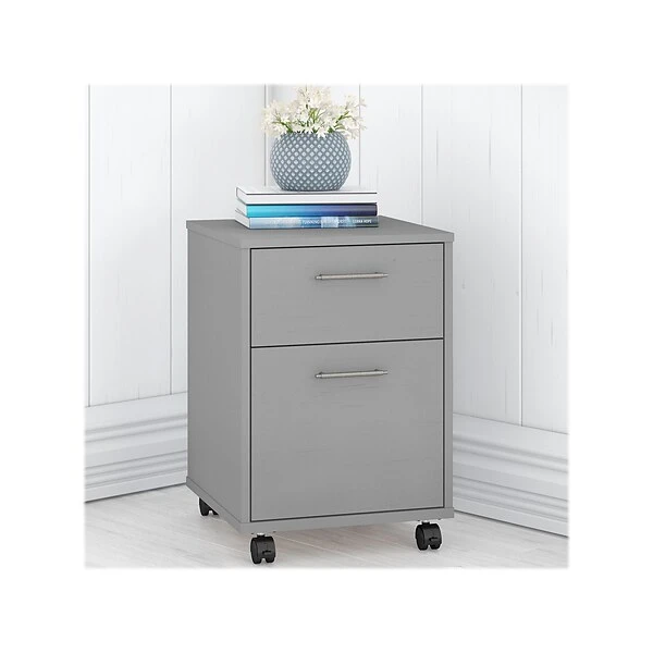 Bush Furniture Key West 2-Drawer Mobile File Cabinet, Letter/Legal, Cape Cod Gray, 15.51" (KWF116CG-03)
