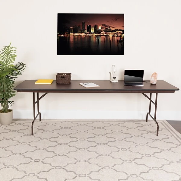 Flash Furniture 30''x96'' Rectangular Melamine Laminate Folding Banquet Table, Mahogany YT3096MELWAL