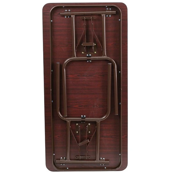 Flash Furniture 24''x48'' Rectangular Melamine Laminate Folding Banquet Table, Mahogany YT2448MELWAL - Image 8