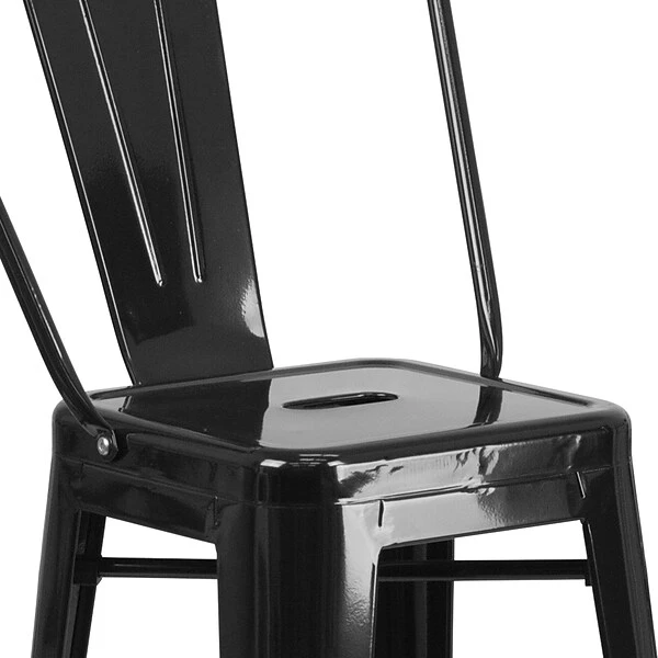Flash Furniture Metal Indoor/Outdoor Bar Table Set With 2 Barstools; Black (CH31330B230GBBK) - Image 7