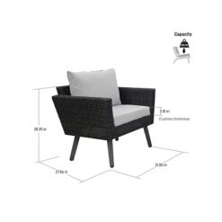 DUKAP KOTKA Armchair With Cushion, Dark Gray/Light Gray, 2/Set (O-DK-P01-A)