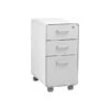Poppin The Sort-It-Out 3-Drawer Vertical File Cabinet, Locking, Letter/Legal, White/Light Gray, 20" (104743)