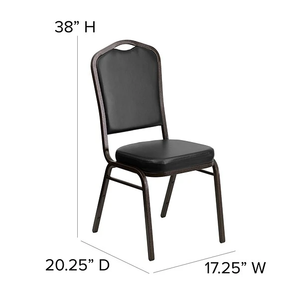 Flash Furniture HERCULES Banquet Chairs W/Black Vinyl & Gold Vein Frame, 4/Pack - Image 6