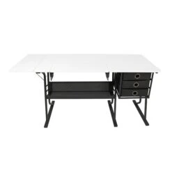 Studio Designs 50.75"W X 23.75"D Eclipse Hobby Sewing Center Black / White (13362)
