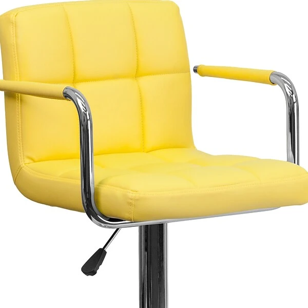 Flash Furniture 20" X 18" Vinyl Adjustable Height Bar Stool, Yellow - Image 8