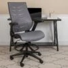Flash Furniture Nylon Drafting Chair With Lumbar Support, Dark Gray (BLZP809DDKGY)