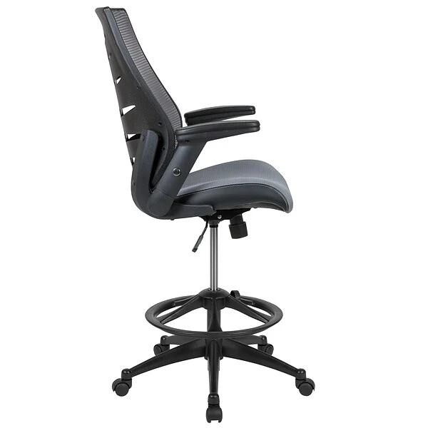 Flash Furniture Nylon Drafting Chair With Lumbar Support, Dark Gray (BLZP809DDKGY) - Image 8