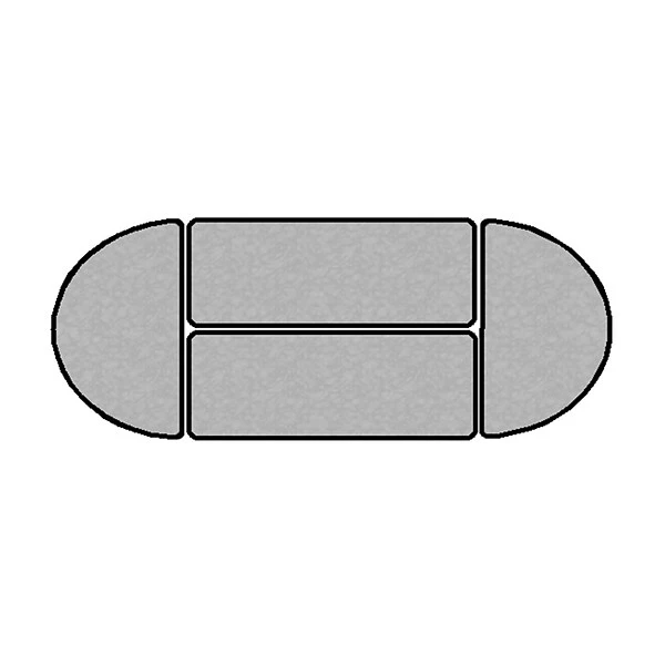 Correll 24"W X 48"L, Half-Round Adjustable Training Table Gray Granite (FT2448MRA-15)