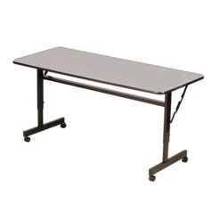 Correll 24"W X 72"L Melamine Top Adjustable Training Table Gray Granite (FT2472MA-15)