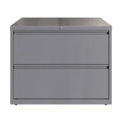 Hirsh HL10000 Series 2-Drawer Lateral File Cabinet, Locking, Letter/Legal, Arctic Silver, 36" (23744)
