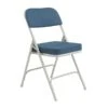 NPS 3200 Series Premium 2" Fabric Padded Folding Chairs, Regal Blue/Gray, 2 Pack (3215/2)